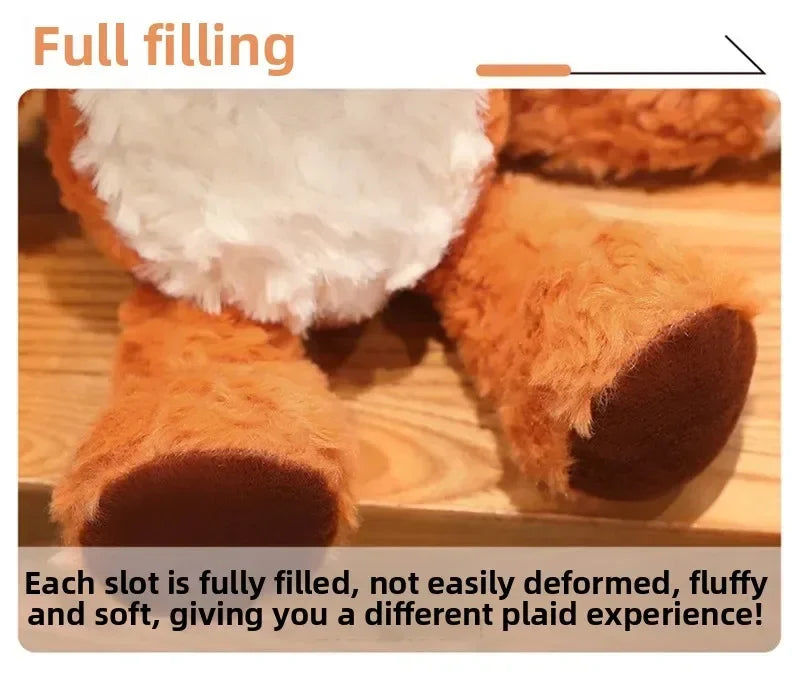 Cute Fluffy Fox Plush Toy Soft Cartoon Orange Foxes Stuffed Doll Baby Appease Children toys