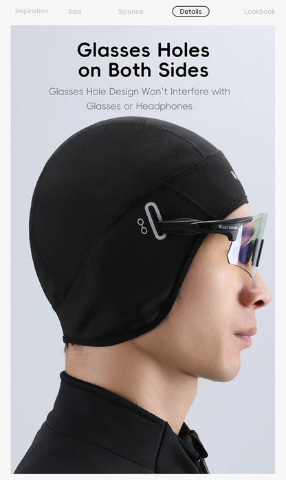 WEST BIKING Winter Fleece Cycling Cap Windproof Thermal Skull Cap Helmet Liner Running Skiing Motocycle Riding Men MTB Bike Hat