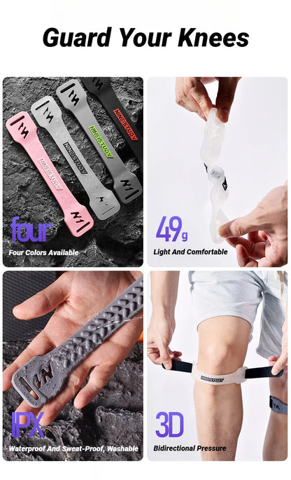 Adjustable PVC Knee Patellar Band Tendon Support Strape Brace Shock Absorption Compression Strap Pads Sport Protection
