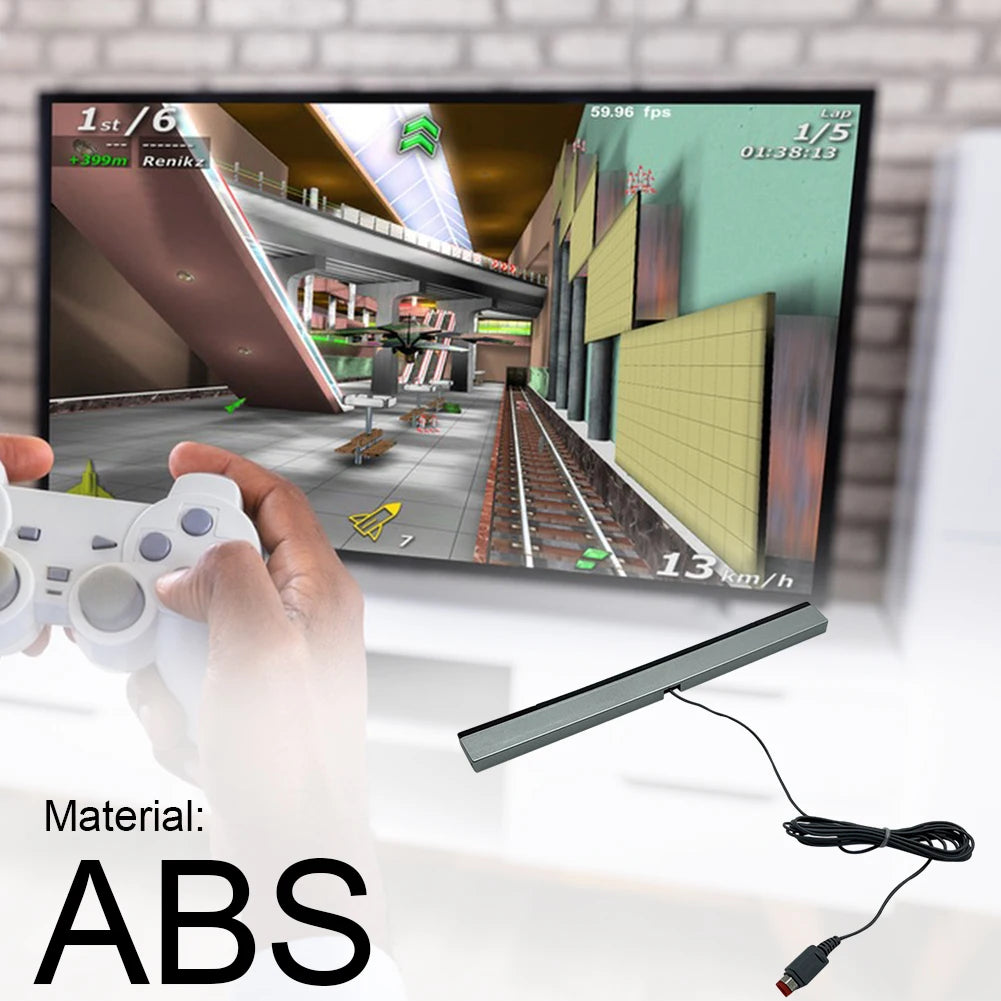 Wired Motion Sensor Receiver with Extension Cord Remote Infrared Ray IR Inductor Bar Wired Remote Sensor Bar for Nintendo Wii