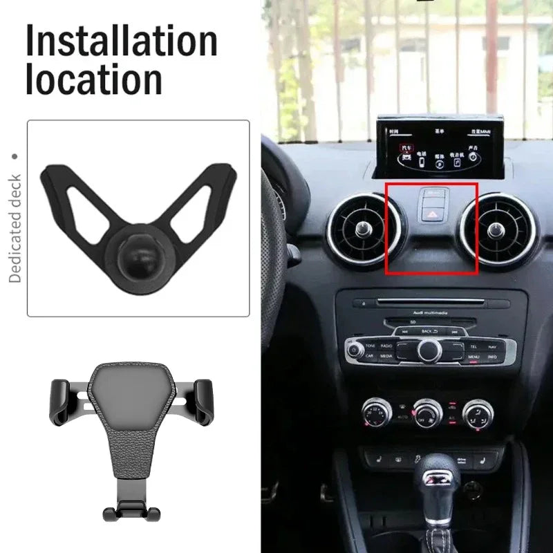 Car Mobile Phone Holder Air Vent Mounts Stand GPS Gravity Navigation Bracket For Audi A1 Sportback 8XA 8XF 2011-2019 Accessories