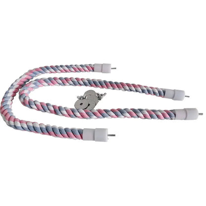 1PC Pet Bird Bite Toy Parrot Color Cotton Rope Toys Elastic Parrot Climbing Toys Sturdy Bird Swing rope Pet Cage Toy Swing Stand