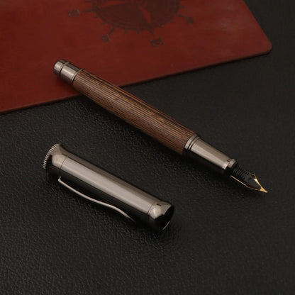 1pc wood Fountain Pen Tiger skin pattern Gun Grey Stationery Office School Supplies new ink pen