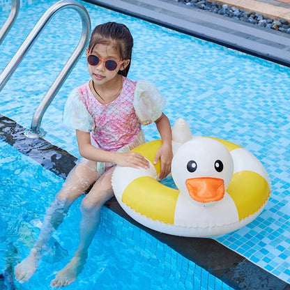 Striped Duck Baby Inflatable Toys Cartoon PVC Thickened Swimming Ring Summer Pool Beach Inflatable Floating Water Toys