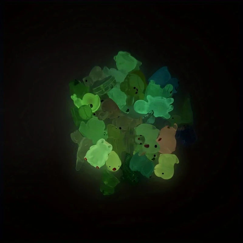 30-100pcs Luminous Mini Resin Animal Figurines Glow in The Dark Fish Tank Aquarium Ornament  Aquatic Landscaping Decor Accessory