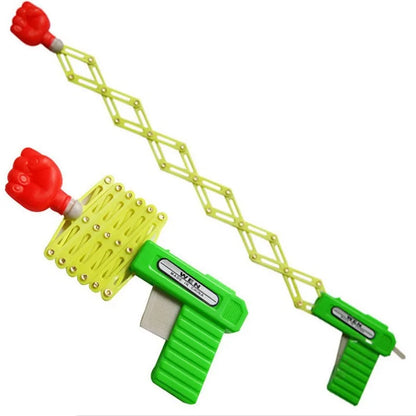 2PCS Retractable Fist Shooter Trick Toy Gun Funny Prank Toys Plastic Festival Gift for Fun Classic Elastic Telescopic Fist