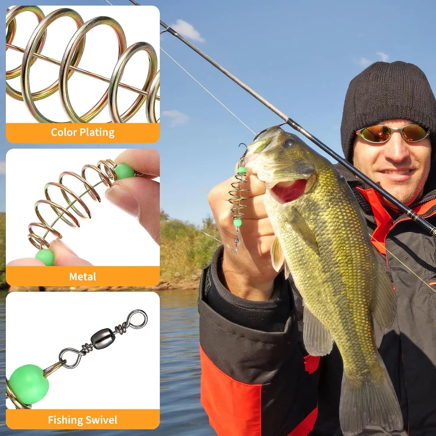 5Pcs Spring Feeder Basket Fishing Bait Trap Cage Holder Lure Bait Cage for Carp Fishing Tackle Accessories Easy Bait Loading