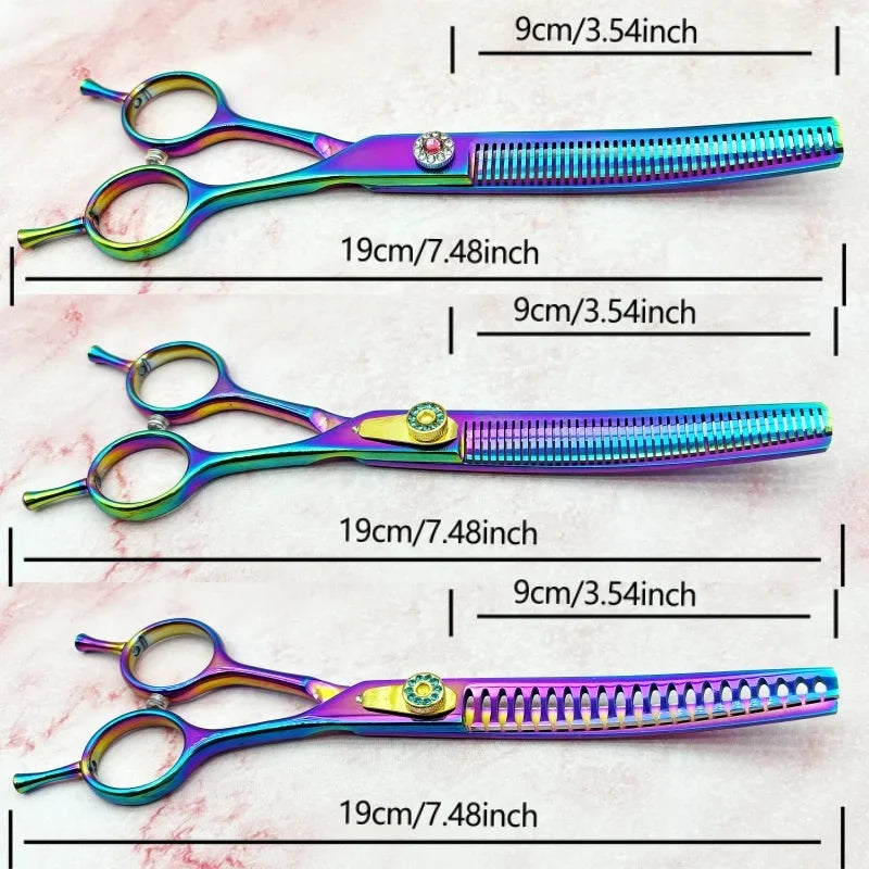 7 inch Dog Hair Trimming Scissors,Pet Grooming Curved Scissors ,Dog Beauty Grooming Curved thinning Scissors Pet Groomer