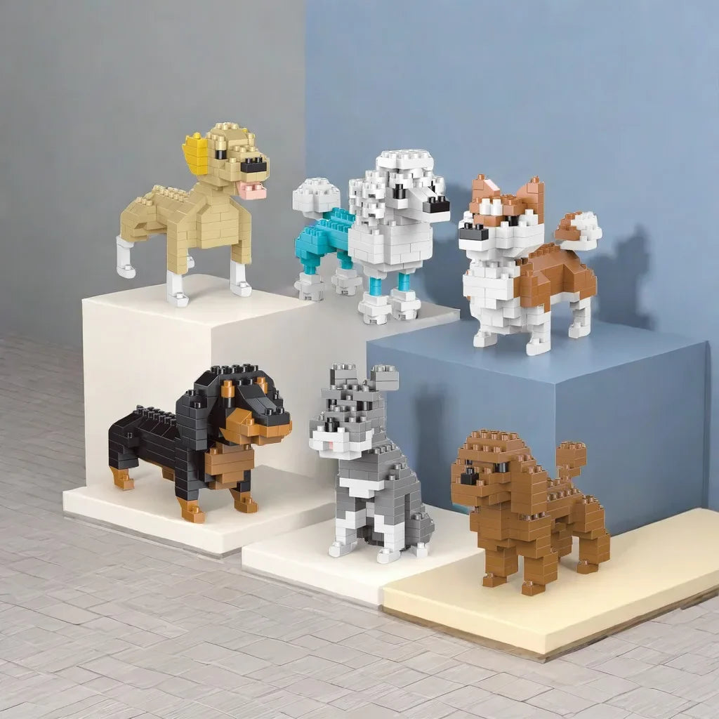 Knew Built Super Mini Dogs Dachshund Building Blocks Toys Kit: Corgi, Poodle & Entry-level Learning, Interactive Playtime, Gift
