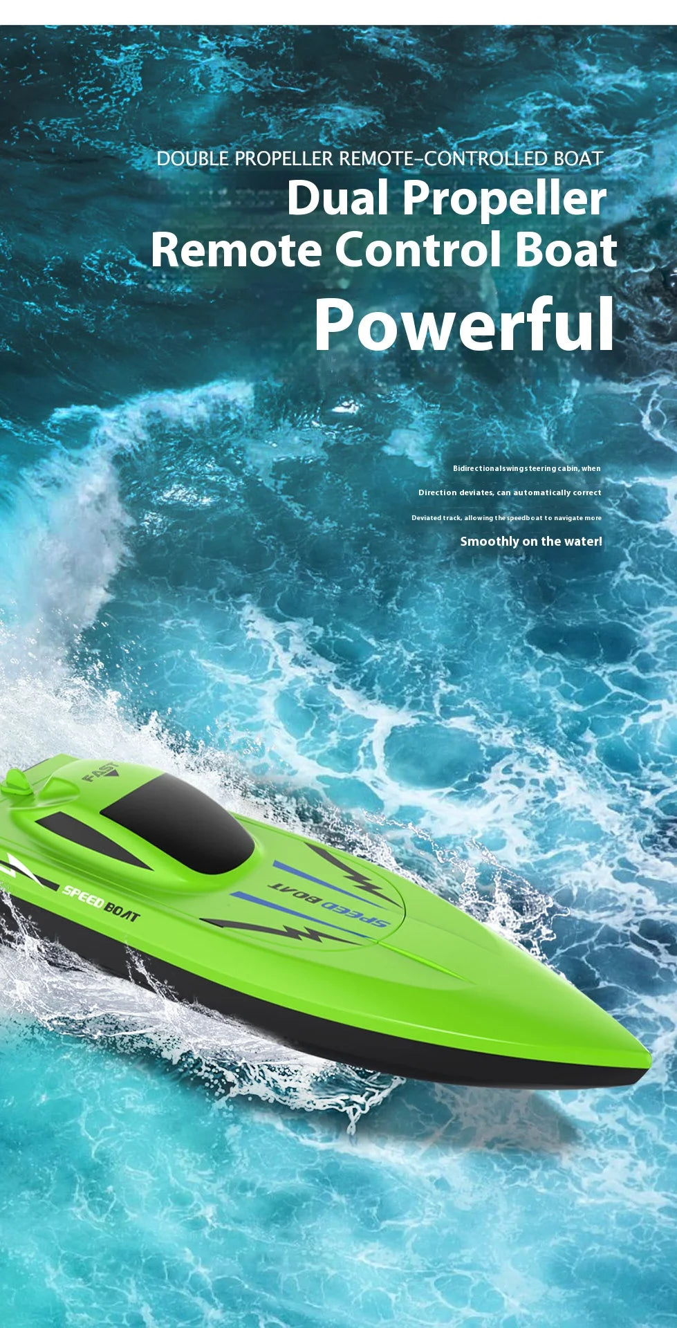 High Speed RC Boat Remote Control - Waterproof Kids Pool Racing Toy for Outdoor Lakes & Ponds Ideal Birthday Gifts For Kids Boys