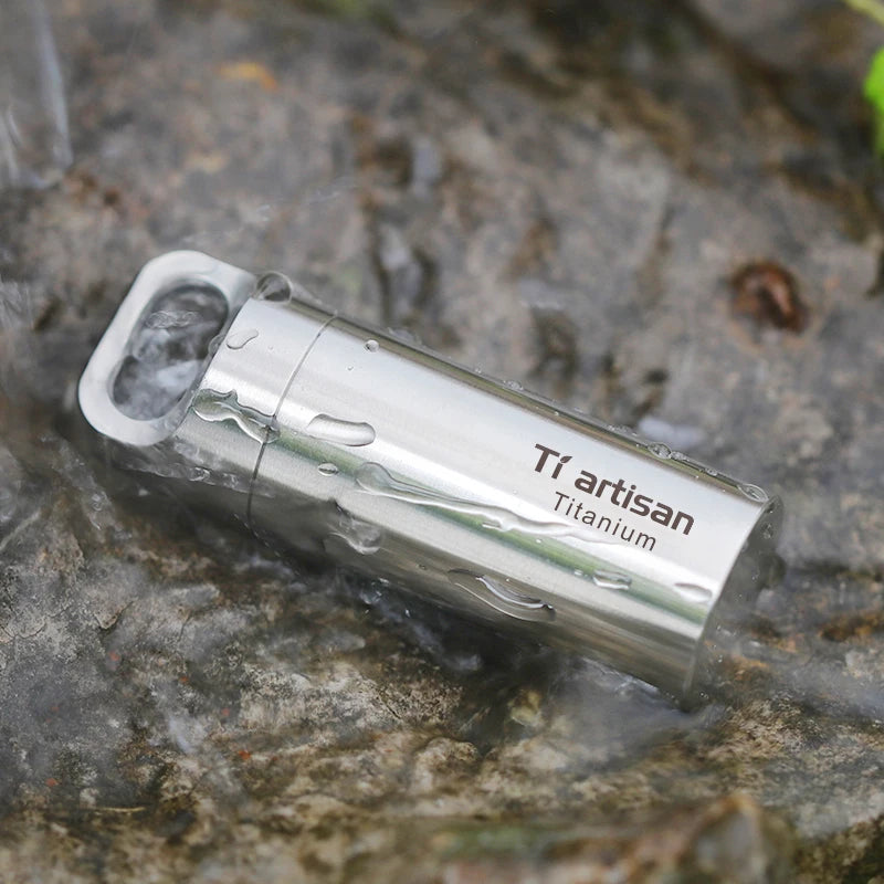 Tiartisan Titanium Mini EDC Tools Portable Sealed Medicine Bottle Home Outdoor Pill Box Waterproof Titanium Pill Container