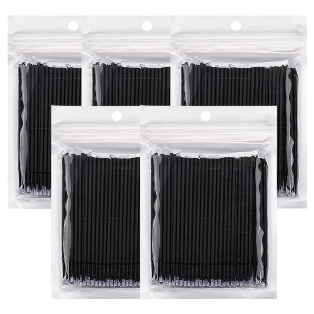 500/1000PCS Eyelash Brushes Crystal Swab Microbrushes Eyelash Extension Brush Grafting Lash Removing Applicators Makeup Tool