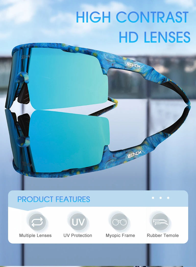 SCVCN Photochromic Cycling Glasses for Men Women Outdoor Sports Bicycle Sunglasses MTB Mountain Bike Goggles Road Eyewear UV400