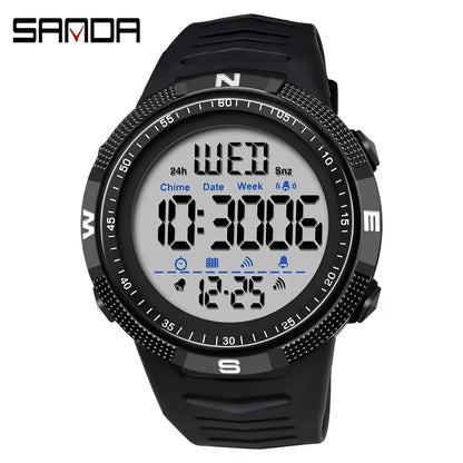SANDA 6014 Countdown Waterproof Digital Mens Wristwatches Military Sport Watch for Men Clock Shockproof Relojes Para Hombre