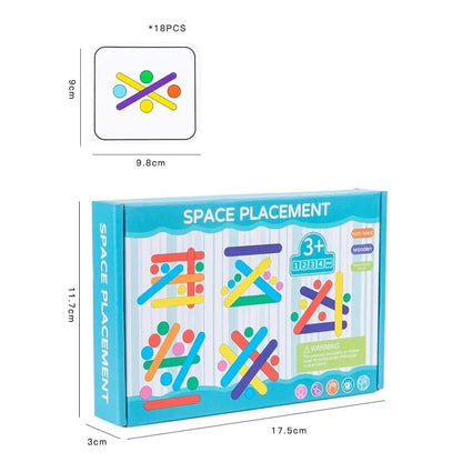 Kids Rainbow Stick Thinking Puzzle Wooden DIY Ice Cream Stick Puzzle Challenge Table Games Montessori Educational Children Toys