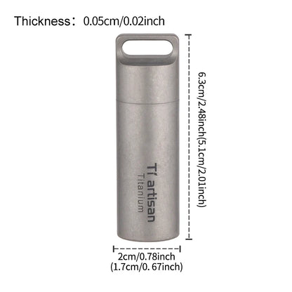 Tiartisan Pure Titanium Sealed Mini Pill Box  Outdoor Travel Waterproof Small Tool Parts Container Multi-Purpose EDC Tool