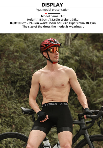 X-TIGER Cycling Shorts Breathable Mesh Cycling Underwear Gel Pad Shockproof MTB Bike Shorts Bicycle Underwear