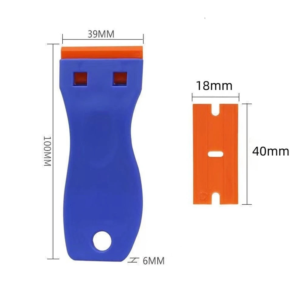 Plastic Razor Blade Scraper Tool Razor Scraper With Plastic Blades Cleaning Scraper Remover For Floor Stove Car Window Glass