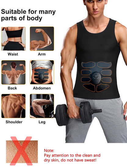 New EMS Muscel Stimulator Abdominal Arm Leg Neck Trainer Muscle Toner Body Training Slimming Massager Fitness Use With Battery