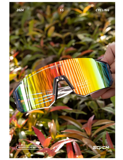 SCVCN Outdoor Cycling Sunglasses Men MTB Driving Bike Glasses Sports Climbing Hinking Eyewear Glasses Women MTB UV400 Goggles