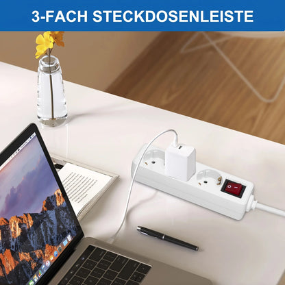 2/3/4 Multiple Sockets EU Plug with ON/OFF Switch 2M Extension Cord European Standard Adapter Expansion Socket Power Converter