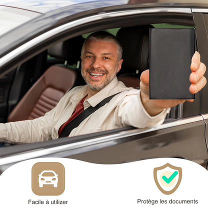 Gray card pocket package and registration Protection cover insurance-plastic transparent pouch for Motorbike Car Documents (1/2, black)