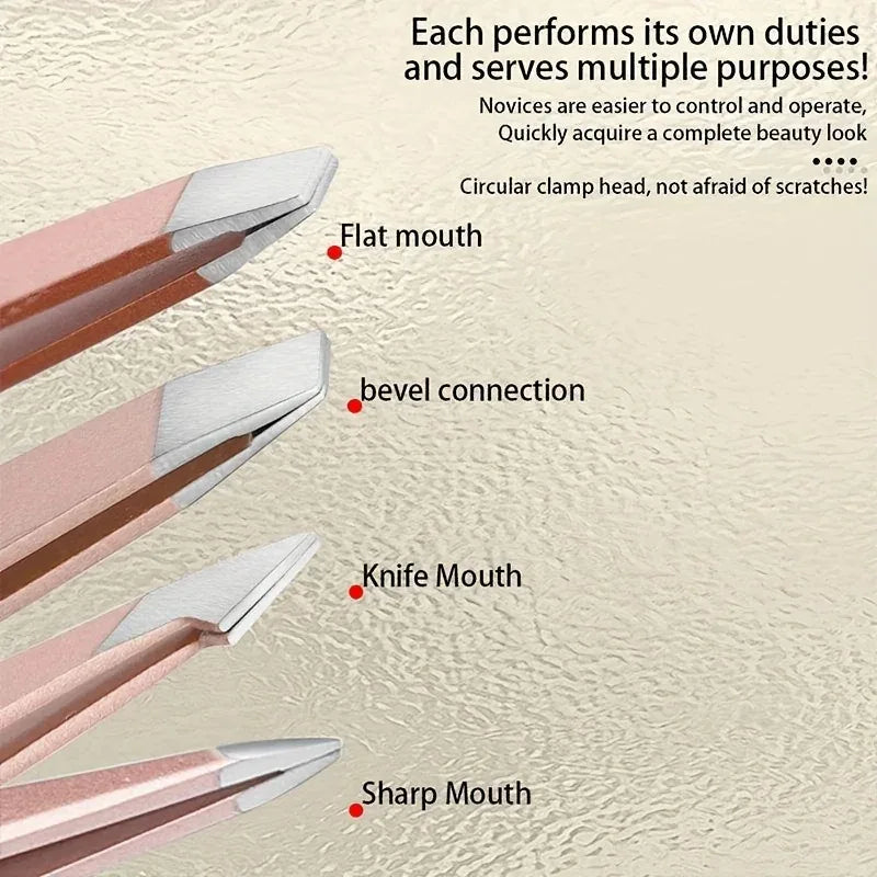 2/4pcs Set Professional Tweezers Set Perfect For Eyebrow Hair Removal Splinter Very Effortless and Relaxed to Remove