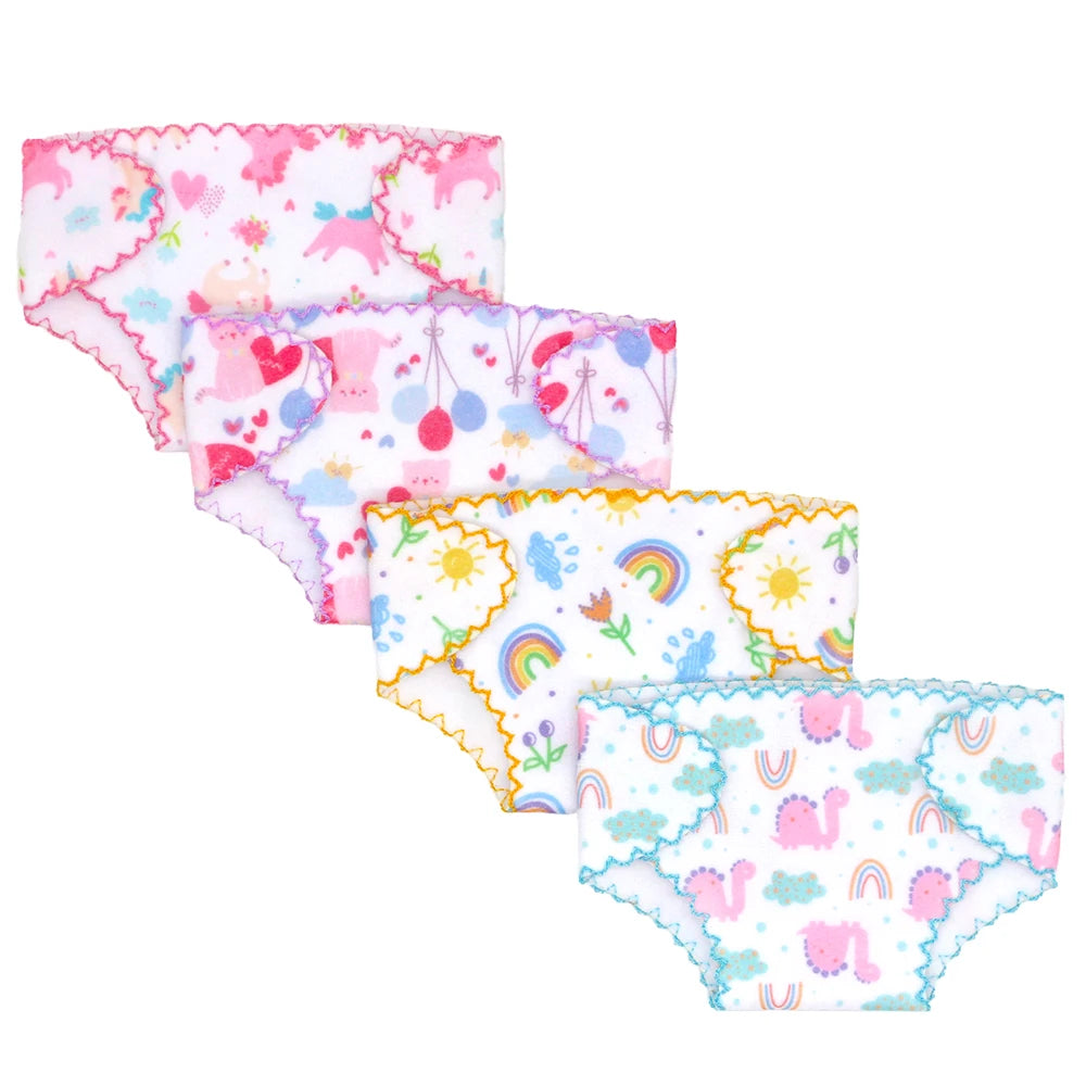 2pcs Doll Diapers Doll Underwear for 14-18 Inch Baby Dolls and Other Similar Dolls 43cm Baby Born Doll Underwear Doll Bibs