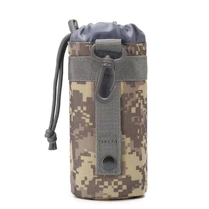 Outdoor Molle Water Bottle Bag Rack Camping Hiking Bicycle Bottle Bag Pulling Rope Multi functional Bottle Bag