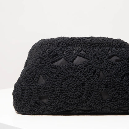 Pattern hollow woven bag, simple clutch bag, Bohemian clip bag, holiday casual straw purse, beach bag (random pattern)