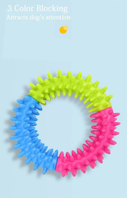Cute Dog Toys Training Flying Discs Pet Ring Spiky Circle Ring Dog Bite-Chew Molar Cleaning Tooth Pet Supply Toy Dog Accessories