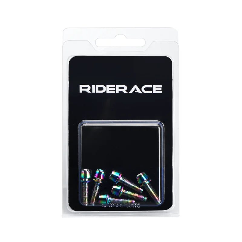 6pcs/set Bicycle Handlebar Screws Titanium-plated Colorful Steel M5*18MM MTB Bike Handle Bar Stem Riser Screw In Bolts