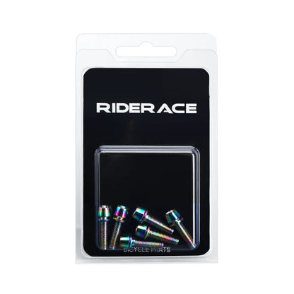 6pcs/set Bicycle Handlebar Screws Titanium-plated Colorful Steel M5*18MM MTB Bike Handle Bar Stem Riser Screw In Bolts