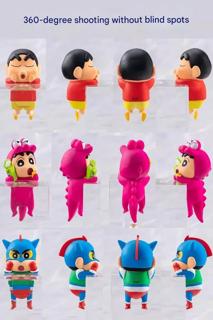 Kucikuji Original Crayon Shin Chan Blind Boxs Toys Kawaii Figures Anime Model Mobile Phone And Computer Screen Car Ornament Toys