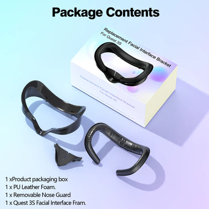 HUADAI design Face Cushion Pad Compatible with Quest 2/Quest 3/Quest 3S Accessories , with Glasses Spacer Air-Circulation Design