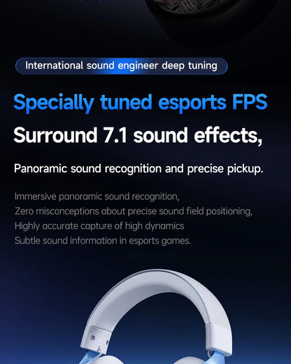 MCHOSE V9 pro E-Sports Headset with Microphone Tri-Mode Gaming USB Wireless 7.1 Channel Surround Sound Portable Audio Headphones