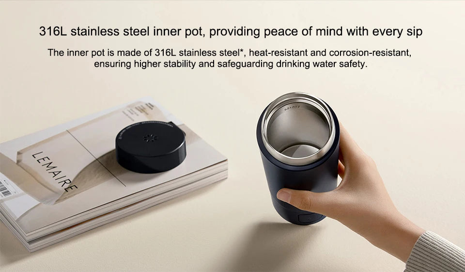 Original MIJIA Portable Electric Kettle 2 Thermos Cup Fast Water Boiler 350ml Smart Temperature Insulated Kettle Travel (CN)