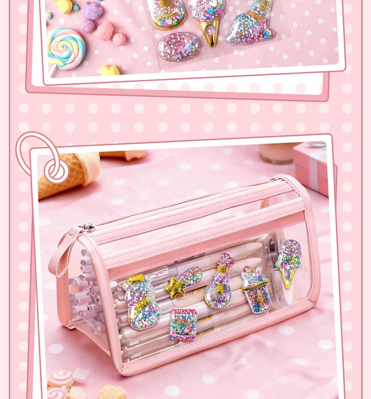 Kawaii Capsule Sparkling 3D Stickers Scrapbooking Diy Journal Stationery Sticker Cute Deco Art School Supplies