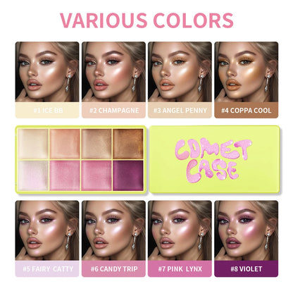 Curve Case Cream Eyebrow Cream Blush Highlighter Palette Matte Shimmer Finishes Shadow Tones Long-Lasting Cosmetics