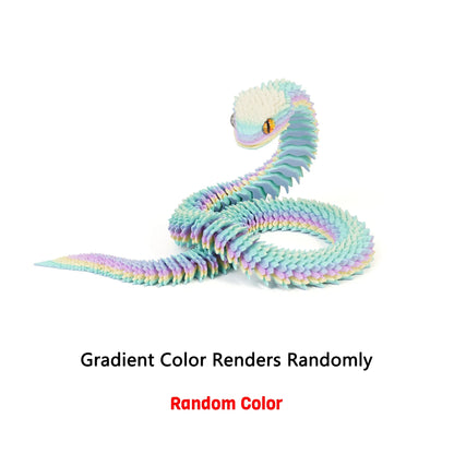 3D Printed Snake Movable Joint Fidget Toy Figurine Simulation Snake Office Desktop Ornament Christmas Gifts Crafts Miniatures