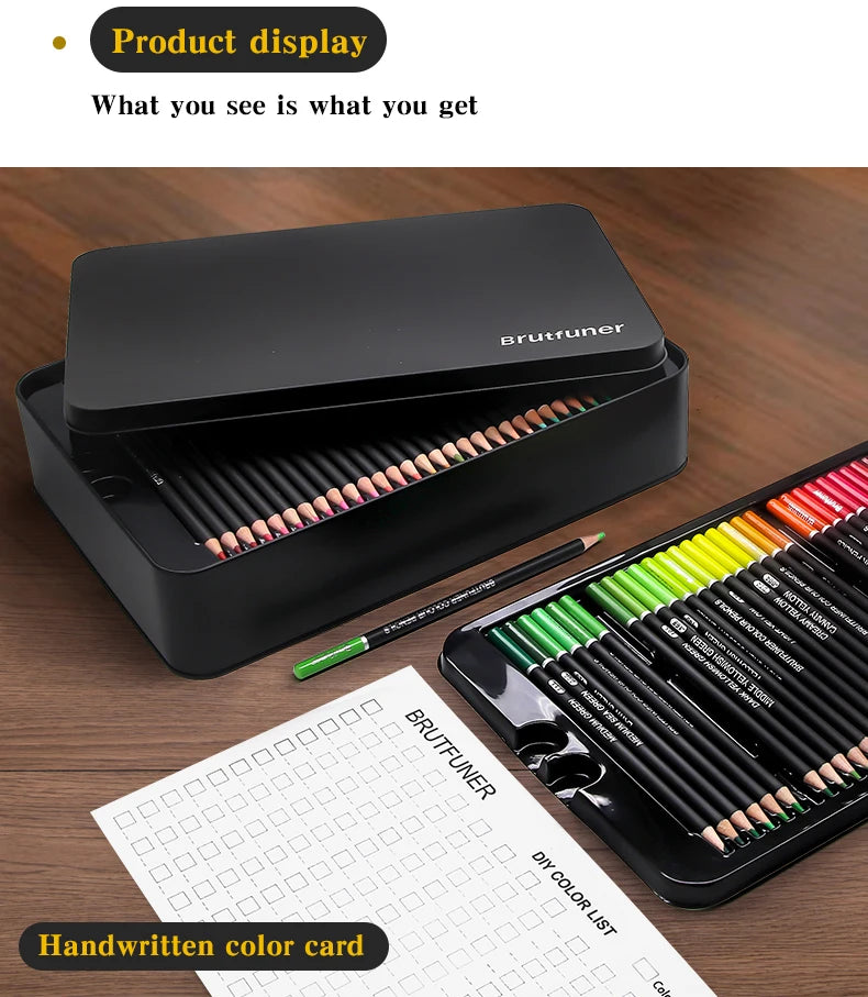 Brutfuner 48/72/120/150/160/180Colors Pencils Professional Oil Wood Soft Watercolor Pencil For School Draw Sketch Art Supplies