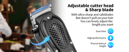 HIENA PRO Professional Hair Clipper Set Cordless Barber Kit and Hair Cutting Set Electric Foil Shavers and Beard Trimmers set
