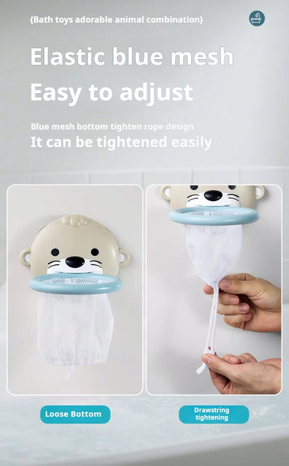 Baby Bath Toys Floating Animal Otter Hippo Seal Kid Bathroom Shower Basketball Hoop Game Children Swimming Pool Water Play Gift