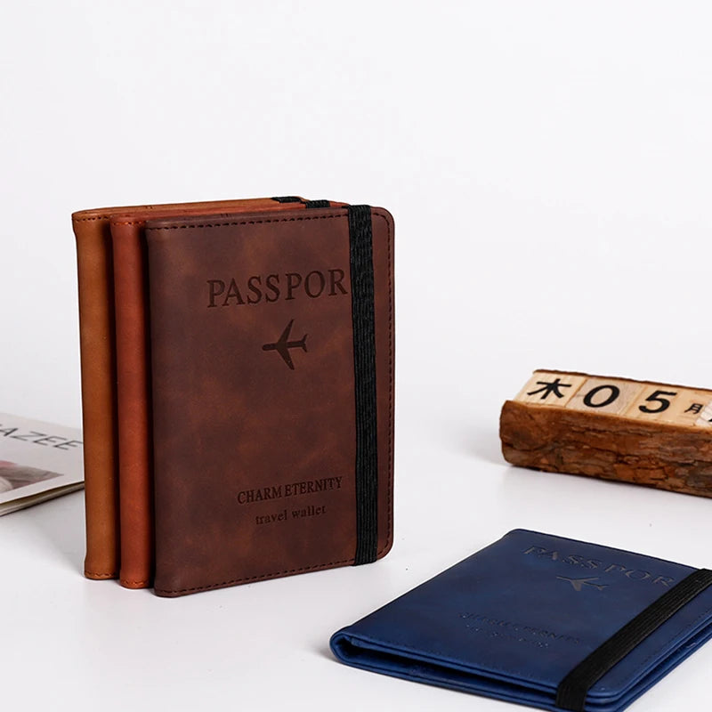 Men PU Leather Wallet Travel Passport Purse Card Male Travel Accessories Hand Carry Passport Business Cards Holder Wallet