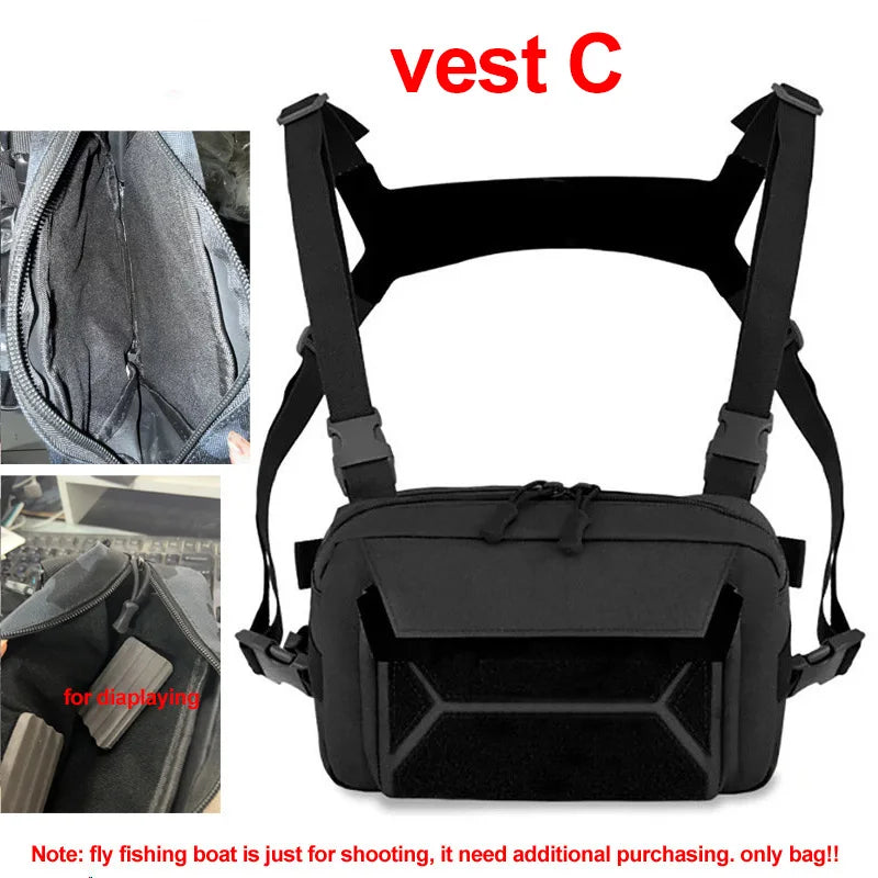Tactical Chest Vest Bag Backpack Front Rig Pouch Outdoor Camping Cycling Hiking Hunting Climbing Fishing Lure Travel Fanny Pack