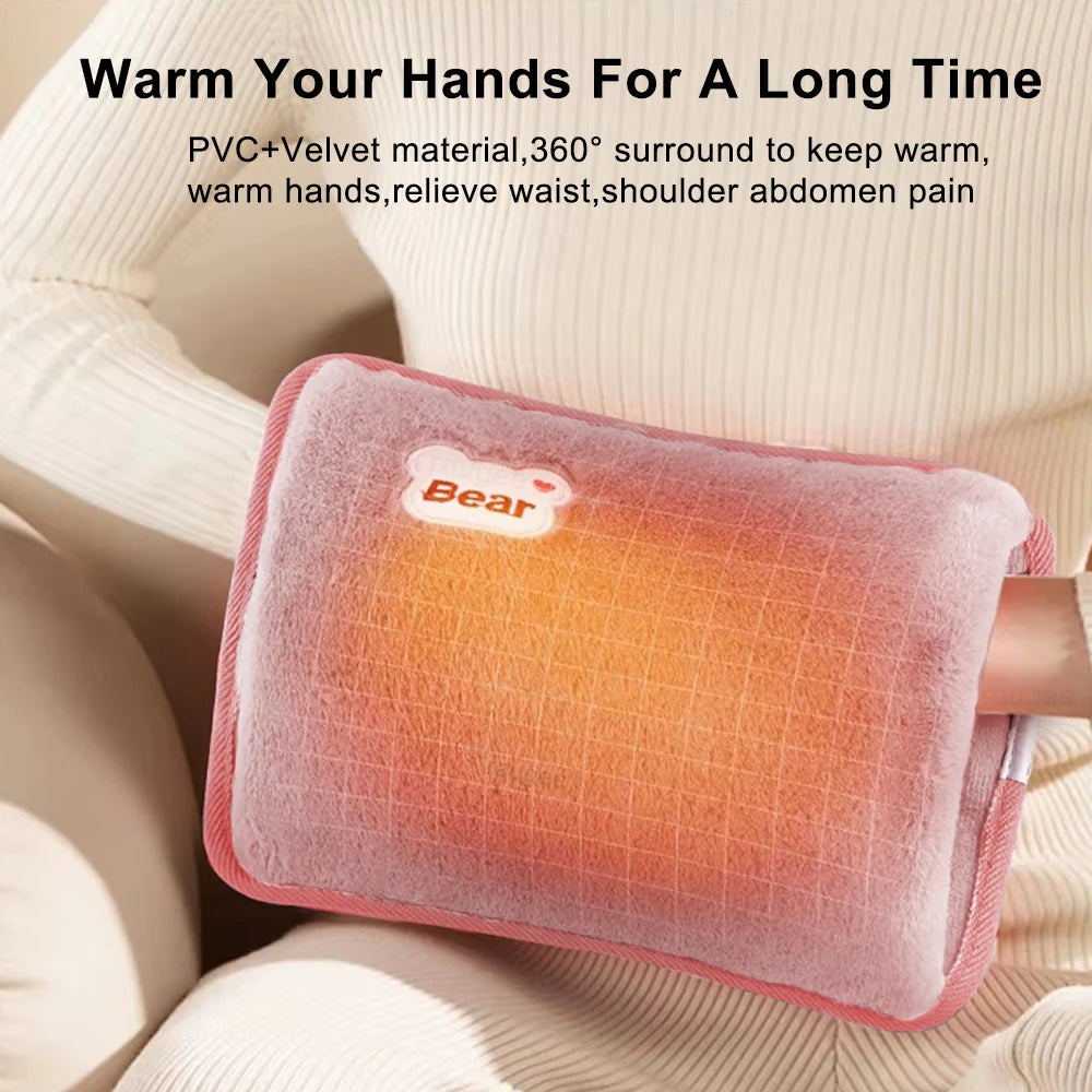 Electric Hot Water Bag Winter Portable Soft Electric Hand Warmer Rechargeable Reusable Explosion-Proof Warming Hand Pillow