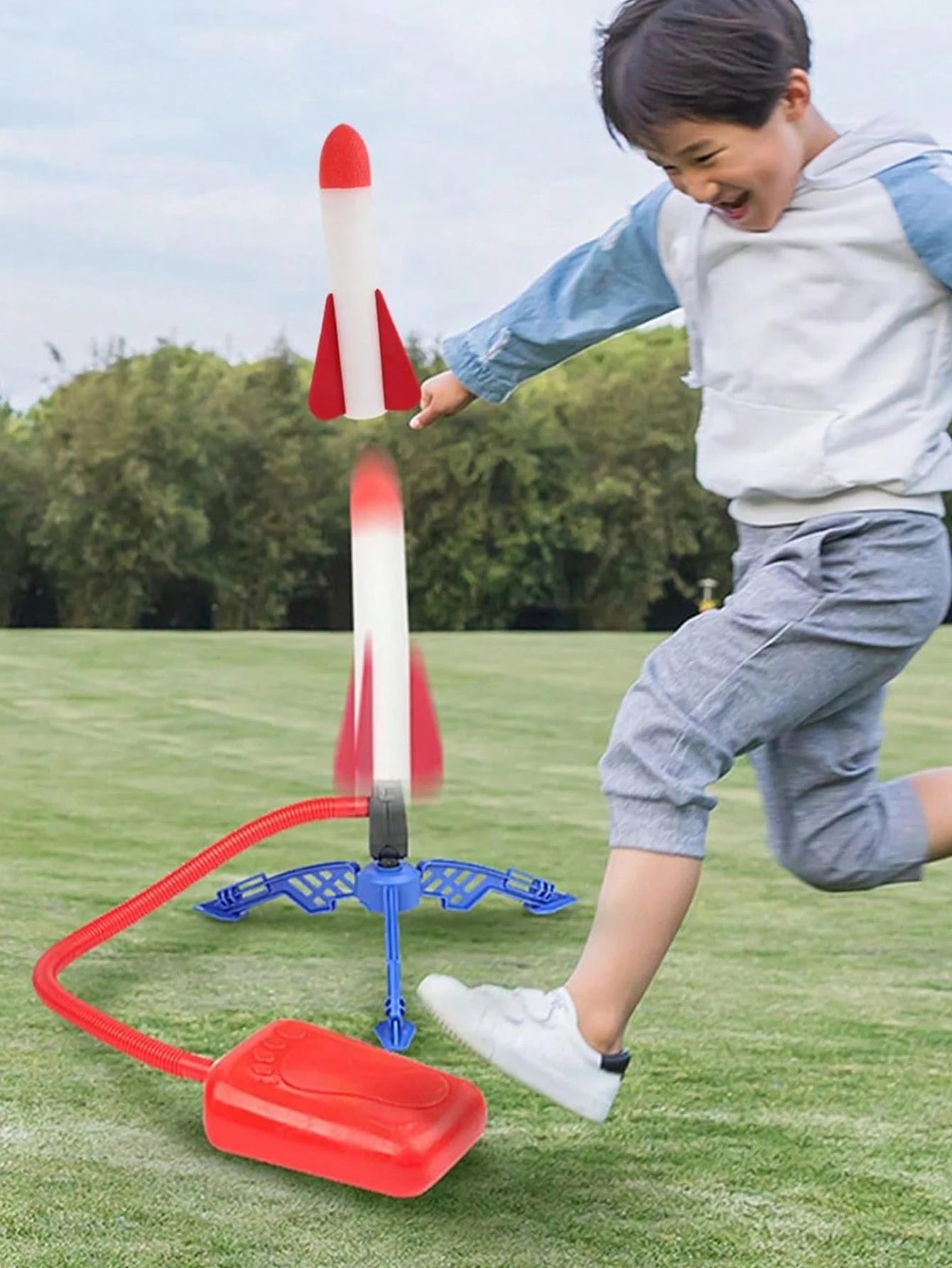 Flying Rocket Launch Cannon Foot Stepping Soaring Rocket Foot Stepping Toy Outdoor Flying Cannon Foot Stepping Children's Toy