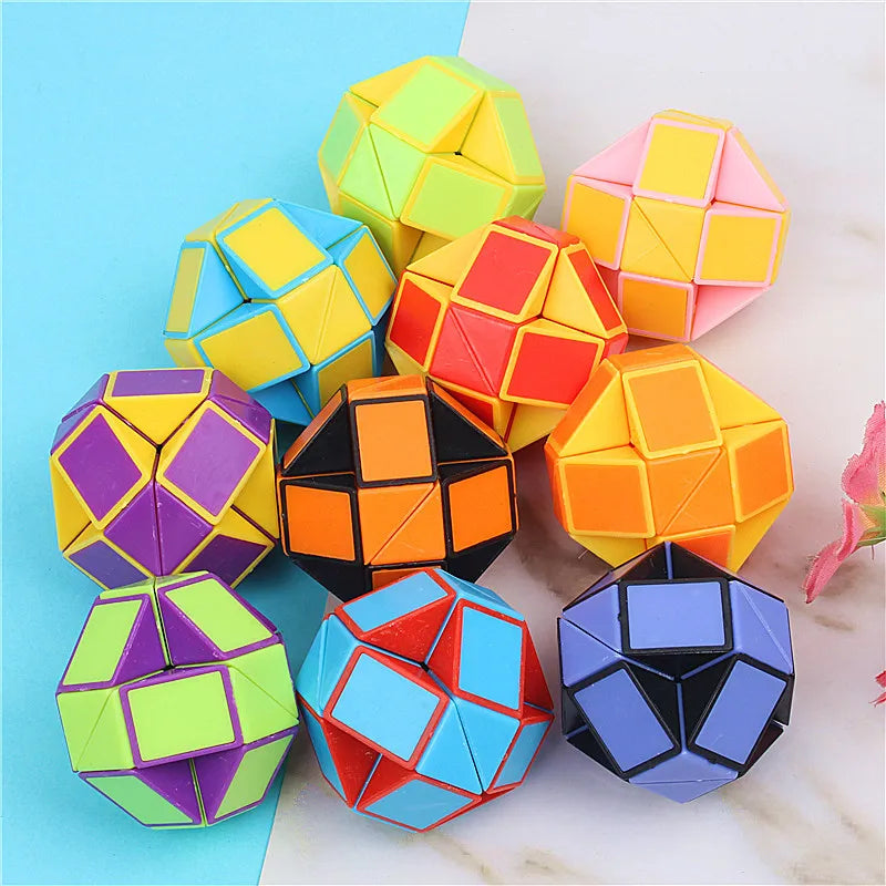 1/3/6Pcs/sets Folding Magic Snake Ruler Puzzle Antistress Cube Educational Toy Kids Birthday Party Favors Bags School Reward