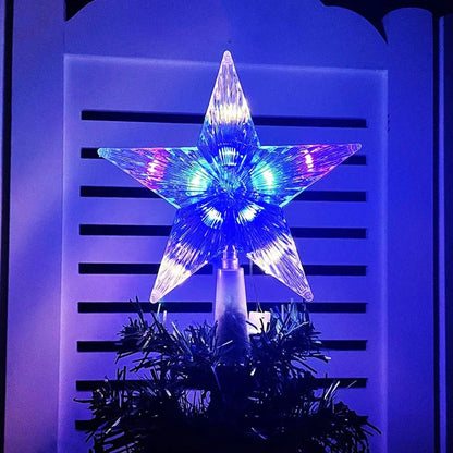 15cm Christmas Tree Top Star Light LED Glowing Star Lamp Xmas Tree Decoration Home Xmas Party Supplies Navidad Noel