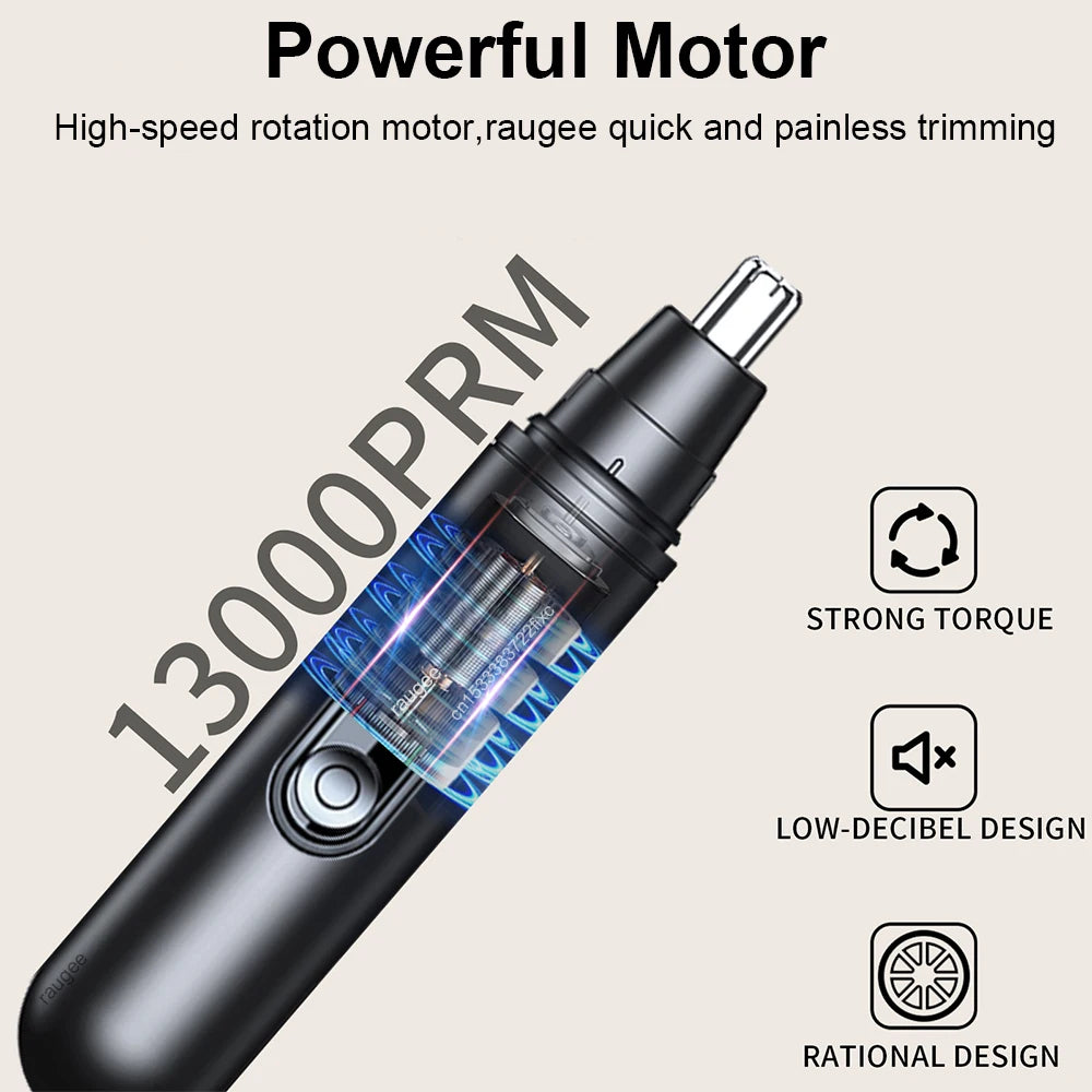 Nose Hair Trimmer Mini Portable Electric Nose Hair Clipper Rechargeable Automatic Shaving Nose Eyebrow Ear Painless Hair Remover